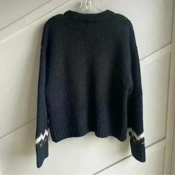 H&M Alpaca Wool Blend Jacquard-Knit Sweater  Black
Cream White Small - Picture 11 of 11